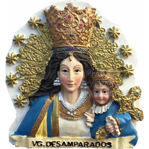 BABELEMI Spain Valencia Farias Festival Virgin Mary Statue 3D Fridge Magnet Refrigerator Sticker Travel Gift Souvenir Decoration