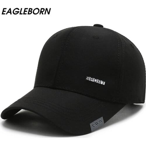 EAGLEBRON New Baseball CAP Men Dad Hat Sport Letter Black Cotton Baseball Hat Luxury Velcro Men Shade Hat Dad Cap Husband Gift