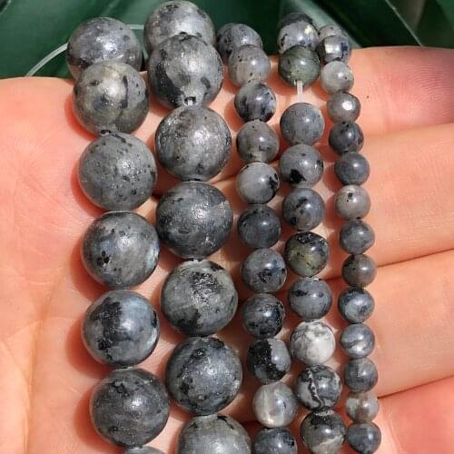 Natural 100% Black Labradorite Stone Beads Round Loose Spacer Beads For Jewelry Making 6 8 10 12mm DIY Bracelet Accessories 15