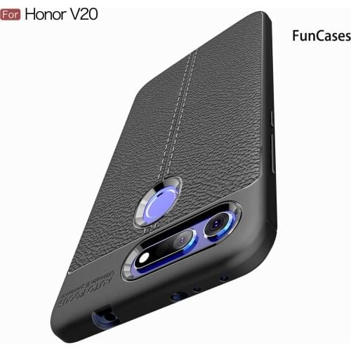 Cell Phone Covers For Huawei Honor View 20 Capinha Non Slip Cellular sFor Huawei capa Honor V20 Lychee Pattern Cases Huaweii