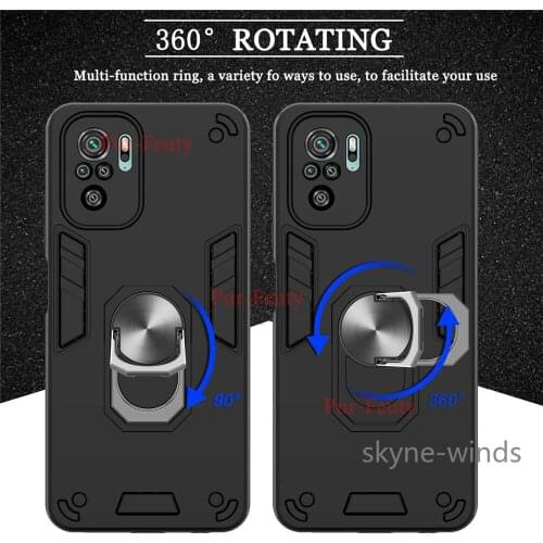 For Xiaomi Redmi Note 10s 10 4G case ring buckle Battle Armor Series two in one cover for Redmi Note10 s 4G coque fundas casing