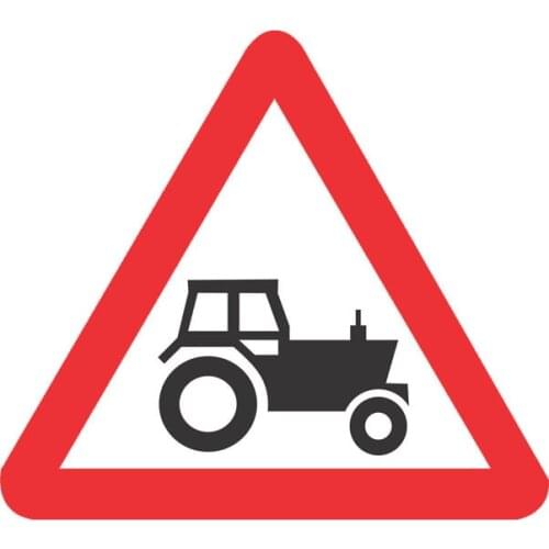 Dawasaru Tractor Sign Road Safety Warning Car Sticker Personalized Decal Laptop Truck Motorcycle Auto Decoration PVC,12cm*11cm