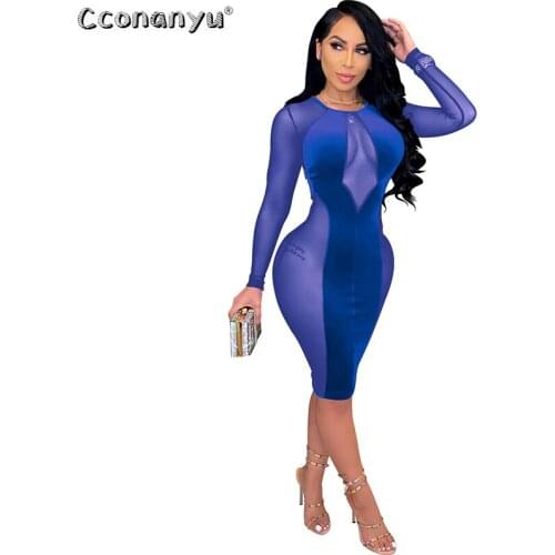 Women Mesh Patchwork Velvet Dress Sexy See Through Bodycon High Waist Bandage Party Club Dress