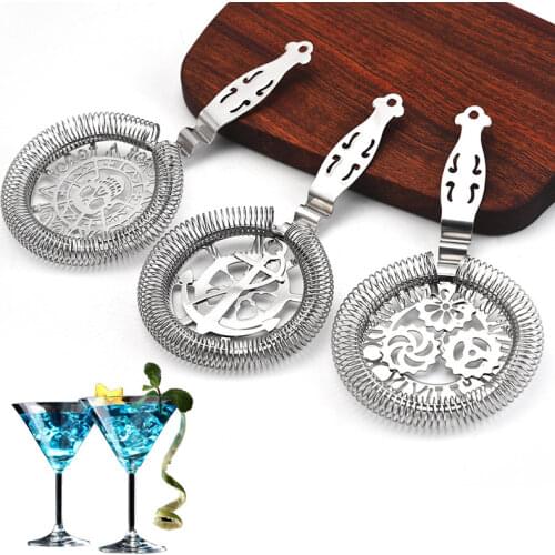 Strainer Stainless Steel Colander Filter Bartender Cocktail Shaker Wire Mixed Drink Ice Cocktail Bar Accessories Kitchen Tools