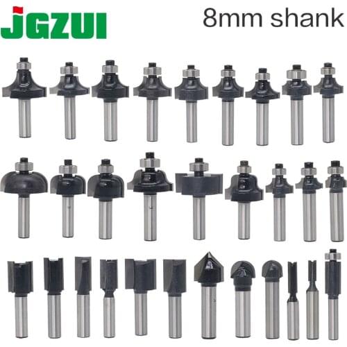 1pcs 8mm Shank wood router bit Straight end mill trimmer cleaning flush trim corner round cove box bits tools Milling Cutter RCT
