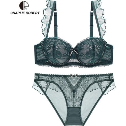CR Sexy Lace Bra Set Fashion Underwire Push Up Brand Design Convertible Adjusted-straps 3/4 Cup Bra Free Shipping WI545