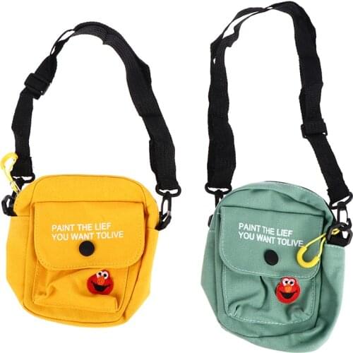 Mini Canvas Bag Womens All-match Shoulder Bag Portable Messenger Coin Purse Cartoon Student Storage Bag Simple Casual Hot