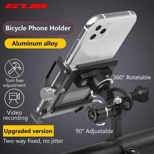 GUB Plus15 360 Rotating Motorcycle Bicycle phone holder for bike Mobile support bike Phone stand Aluminum Holder for phone stand