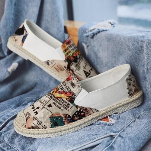 Hot Graffiti Printing Men Loafers Shoes Comfortable Casual Flats Men Casual Shoes Slip-on Male Espadrilles zapatillas de hombre