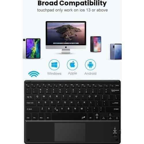 Small Backlit Keyboard Bluetooth 2.4G Wireless keyboard with Touchpad MacBluetooth Keyboard for Android,Windows,iOS Tablet