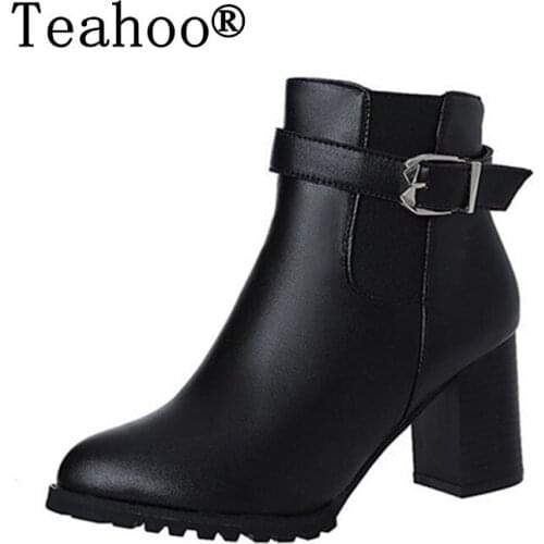 New 2018 Botas Mujer Fashion Women Boots Square Heel Platforms Zapatos De Mujer PU Leather Thigh High Pump Motorcycle Boots