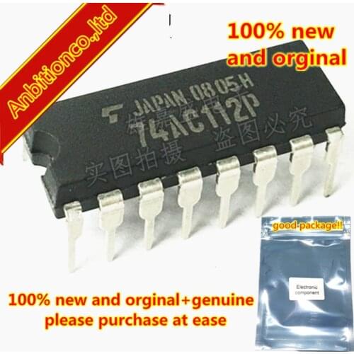 10pcs 100% new and orginal TC74AC112P 74AC112P 74AC112 DIP16 DUAL J-K FLIP FLOP WITH PRESET AND CLEAR in stock
