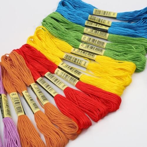New Practical 10pcs Cross Stitch Embroidery Thread Cord for DIY Handicraft Tool Hand Stitching Cross Stitch Cotton Embroidery