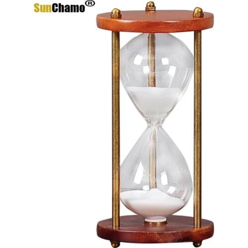 Creative Solid Wood Time Hourglass Timer 30 Minutes Creative Home Living Room Decorations for Birthday Gifts Accessories Crafts