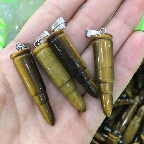 Natural tiger eye bullet pendant quartz mineral crystals good luck spiritual engel reiki decoracion hogar moderno 1pcs