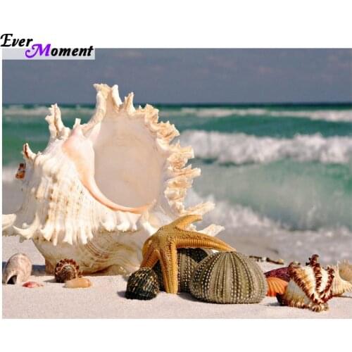 Full diamond embroidery scenic full diamond painting cross stitch diy diamond painting conch square diamond ASF260