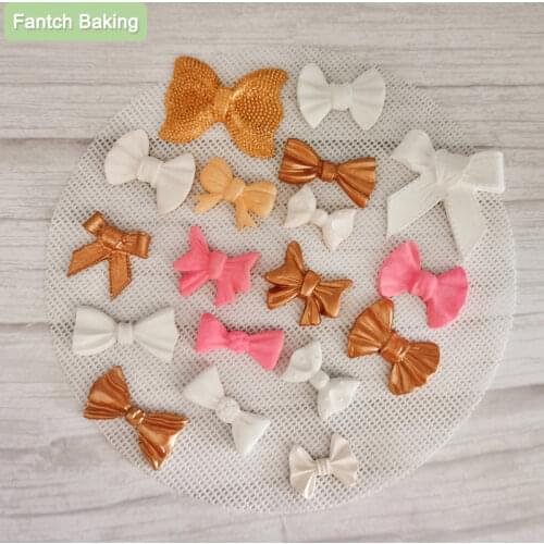 Many Kinds Cartoon Bow Tie Silicone Mold For Chocolate Fondant Jelly Candy Cake Decoration Baking Tool bow-knot Resin Art Moulds
