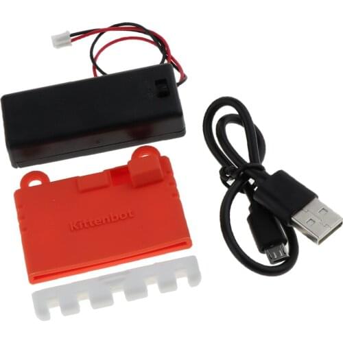 MagiDeal Silicone Case+Power Supply+Cable Set For BBC Micro Bit Kit, Red