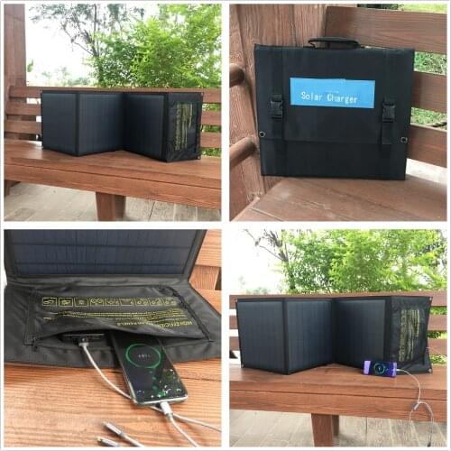 Folding solar panel charger 60w 18v DC usb PD 3 in 1 quick charge solar battery charger for phone power bank fan