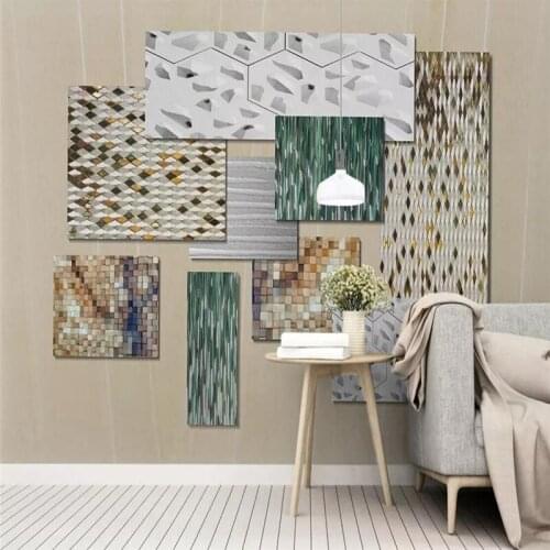 Modern simple style 3D abstract sitting room background wall