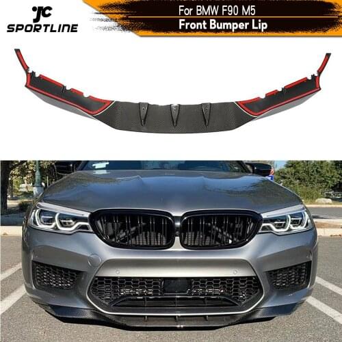 Front Bumper Lip Spoiler Splitters For BMW F90 M5 2018 - 2020 Carbon Fiber Front Bumper Lip Spoiler Splitters
