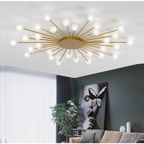 LED Ceiling Lights For Living Room Dining Kitchen Bedroom Home Modern 110v-220v Ceiling Lamp LED Lighting Fixtures Glass Shade