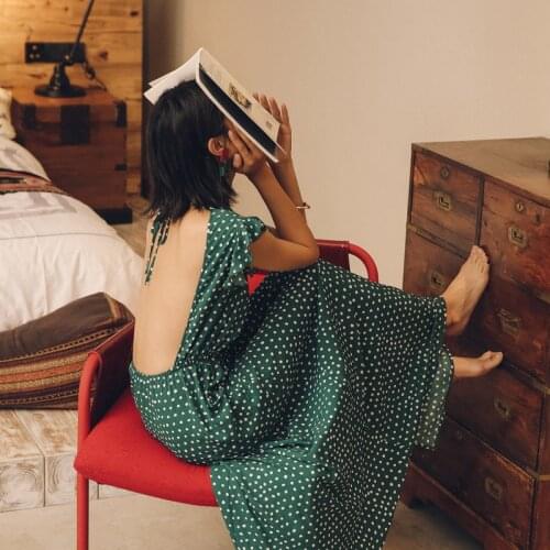 Open Back Beach Skirt Womens Seaside Vacation Sanya, Hainan, Thailand 2021 New Bali Slim Dress