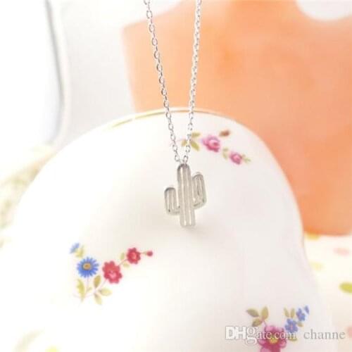 ZMZ 10pcs/lot 2018 Europe/US fashion minimalist cute girls Charm Jewelry Desert Plant Cactus Pendant Necklace