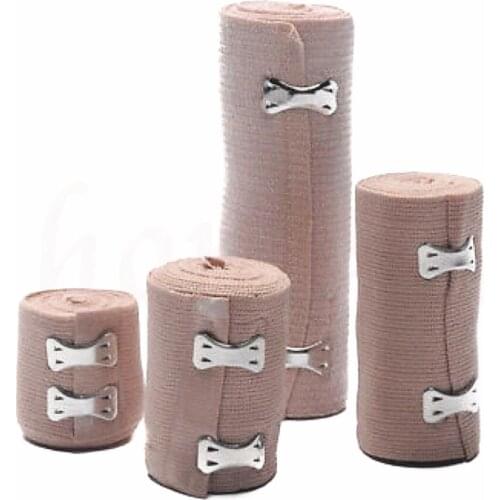 1Rolls Medical First Aid Wound Care Closure Rubber Elastic Bandage With Clips