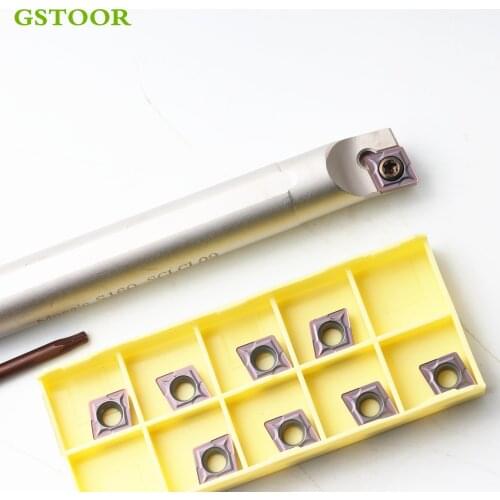 1PC S06K S07K S08K S10K S12M SCLCR06 SCLCL06 +10PCS CCMT06 Carbide Inserts Turning Tools Sets CNC Lathe Cutter Cutting Arbor