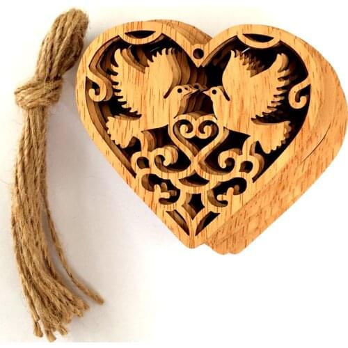 10pcs Wooden Love Christmas Snowflake Decorations Art Craft Ornaments Christmas DIY Craft Toys Gifs For Children