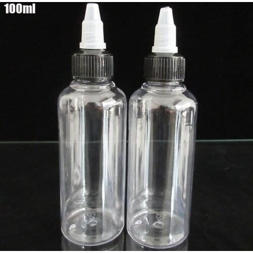 2pcs 100ML Empty E liquid Dropper Bottle,Ejuice packing ,Plastic Round Clear Bottle for TattooInk,Pigment ,high quality,leakless