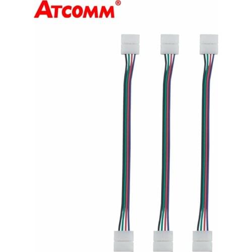 4 Pin RGB Double Connector Terminals No need Soldering Clip Cable Led Tape Lamp Extension Wire Apply to 5050 3528 LED RGB Strip