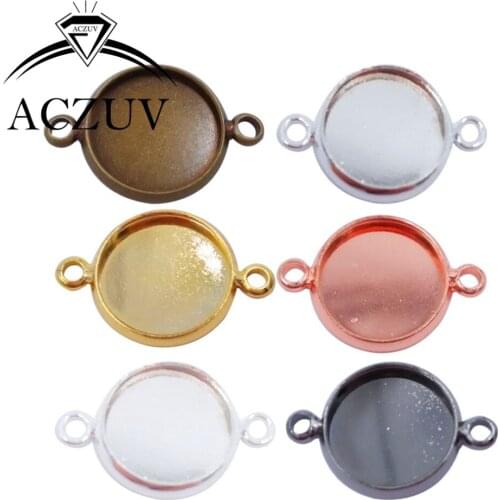 500pcs 10mm 12mm 14mm 16mm 18mm 20mm 25mm Round Bezel Pendant Blank Jewelry Connector Glass Cabochon Base Setting BPDH001