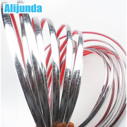 Alijunda 10mmx15m DIY Car Sticker Chrome Strip for Mitsubishi ASX/Outlander/Lancer Evolution/Pajero/Eclipse/Grandis