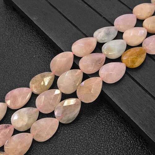 13x18mm Faceted Drop Morgan Beads Natural Stone Beads For Jewelry Making Beads Bracelets For Women 15'' Needlework DIY Beads