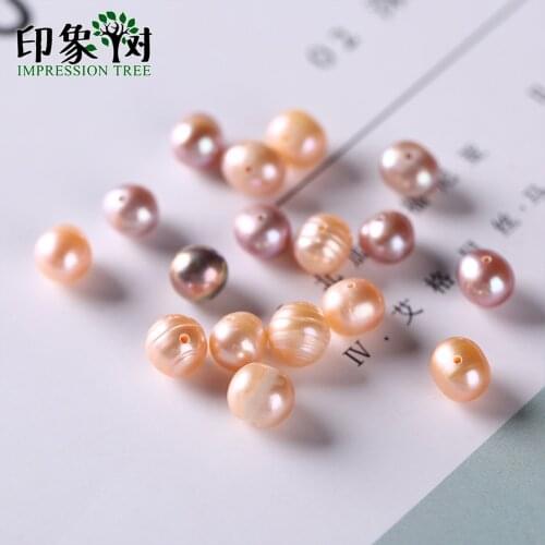 Natural Pearl Beads Freshwater Irregular Pearl Elliptical 10Pcs 7*8mm Freeform Pearls Handmade For Jewelry DIY Components Making