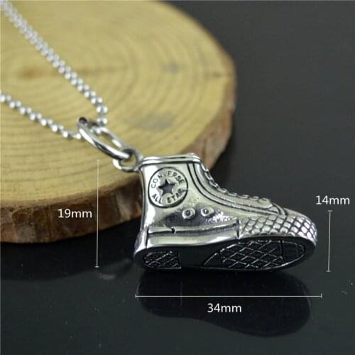Buyee Trendy Men Pendant Necklace Retro Creative Board Shoes Titanium Steel Pendant Necklace for Man Fashion Rock Punk Jewelry