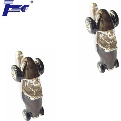 TZG Black Racing Car Cufflink Cuff Link 2 Pairs Free Shipping