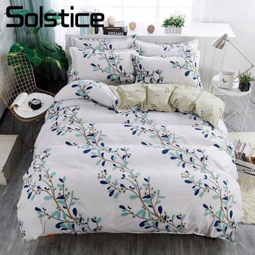 Solstice Home Textile Twin Full Queen King Bedding Set Girl Teen Adult Woman Bed Linens Suit Flower Duvet Cover Pillowcase Sheet