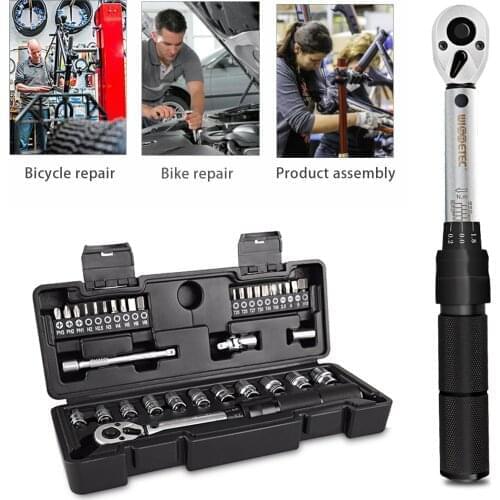 Torque Wrench Socket Bit 2-20Nm 1/4 Preset Combination 35 in 1 Household Sets Multipurpose Utility Tool Kit Toolbox Bicycle Fix