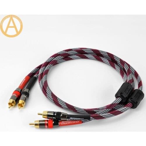 Hifi RCA Cable 4N RCA 2 RCA Male Audio Cable Amplifier PREAMP 0.5m 0.75m 1m 1.5m 2m 3m To 5m RCA Cable
