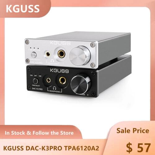 KGUSS DAC-K3PRO TPA6120A2 ESS9018K2M MINI HIFI USB DAC Decoded Audio Headphone Amplifier 24BIT 192KHz AMP DC12V US/EU