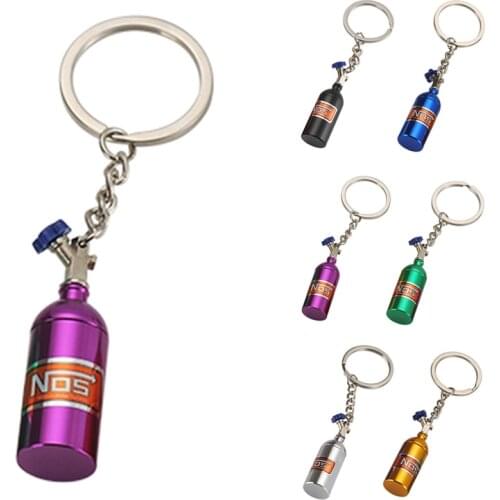 Creative Nitrogen Bottle Metal 8 Colors Keychain Key Ring Holder Car Keychain Pendant Jewelry For Women Men Unique Mini Keyring