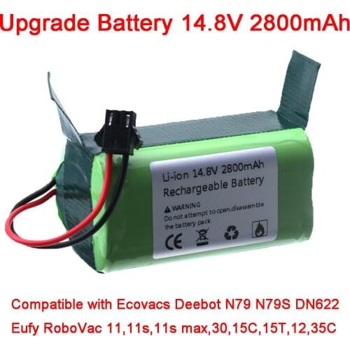 14.8V Robot Vacuum Cleaner Li-ion Battery for Conga Excellence 990 Ecovacs Deebot N79/N79S/DN622 Eufy Robovac 11/11S/12/15C/35C