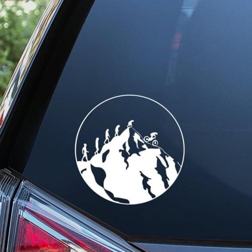 Black/Sliver Mountain Biker Sticker Bike Sticker Car Door Bumper Pattern Art Decor Waterproof Removable Enjoy The Cycling S142