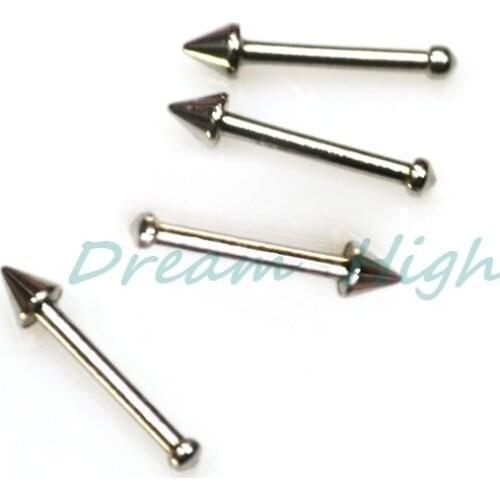 New Arrival Nose Stud Straight Nose Rings Cone Nostril Studs 316l Stainless Steel 100pcs/lot Free Shipping Nose Piercing
