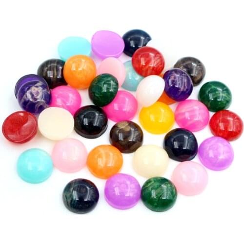 New Style 40pcs 12mm Mix Colors Flat back Resin Cabochons Cameo Fit 12mm Cameo Base Cabochons For Charms Bracelet Necklace