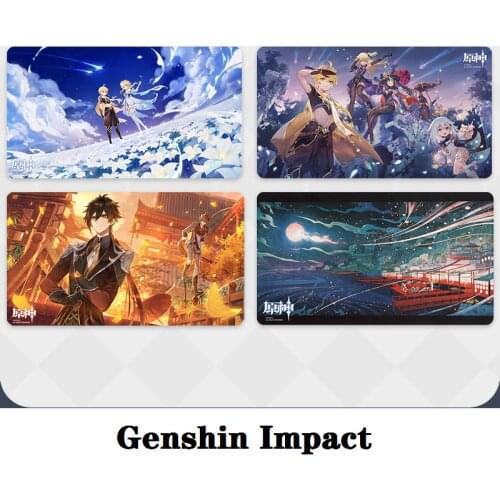 Official Product Game Genshin Impact Peripheral Accessories Anime Cosplay Props Rubber Mouse Pad Project Zhong Li Lumine Theme