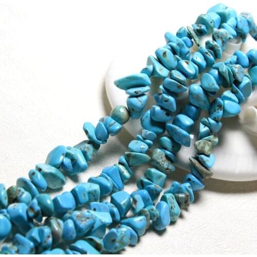 Wholesale Irregular Gravel Shape 5-8 mm Natural Blue Turquoises Stone Beads For Jewelry Making DIY Bracelet Necklace Strand 34